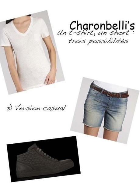 Un short, un t-shirt, trois possibilités (3) - Charonbelli's blog mode