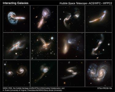 Galerie de galaxies en collision par le t lescope Hubble