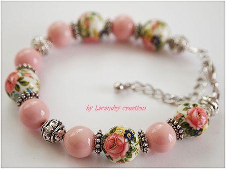 bracelet perle tensha japonaise et nacre rose lacaudry creation juin 2013