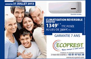 CLIMATISATION : PROMOTION jusqu'au 31juillet