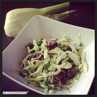 Salade de fenouil aux citrons confits et olives noires