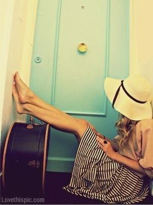 Vintage Style fashion vintage travel hat stripes skirt ... | Fashion