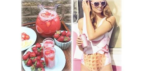 maillot bain albertine, jus de fraises, eau de fraise