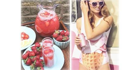 SaturDay InspiratiOns # 16 ~ Summer moOd ~ maillot bain albertine, jus de fraises, eau de fraise