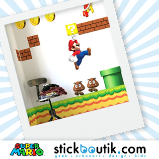 Stickers Géants officiels New Super Mario - à nouveau disponibles chez Stickboutik.com