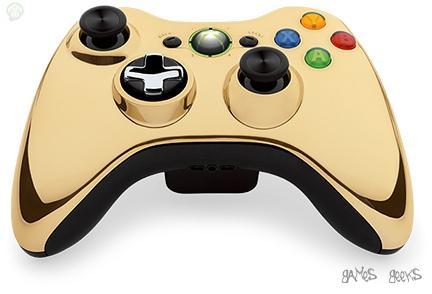 Xbox 360 Chrome Series Gold Wireless Controller Une manette dorée pour la Xbox 360  xbox 360 manette 
