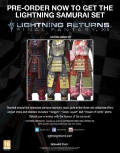 lrff13 pre order hero samurai 236x300 Lightning Returns Final Fantasy XIII : Jaquette et bonus de précommande  precommande Lightning Returns bonus 