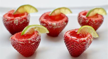 Strawberry margarita jello shots