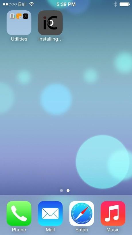 Un cercle remplace la barre de téléchargement des nouvelles applications