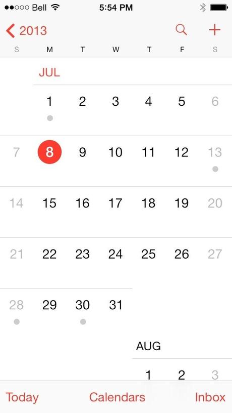 Une pastille dans l'Apps Calendrier