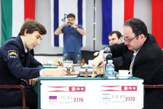 Echecs : Grand Prix de Beijing ronde 5 - Boris Gelfand (2773) 1/2 Sergey Karjakin (2776) - Photo Anastasiya Karlovich  