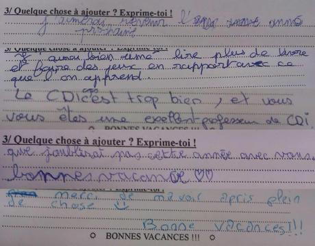 Impressions d'élèves