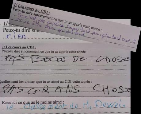 Impressions d'élèves