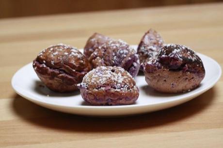 Fried sweet potato purple - Purple sweet potato abelskievers - Khand unniappam