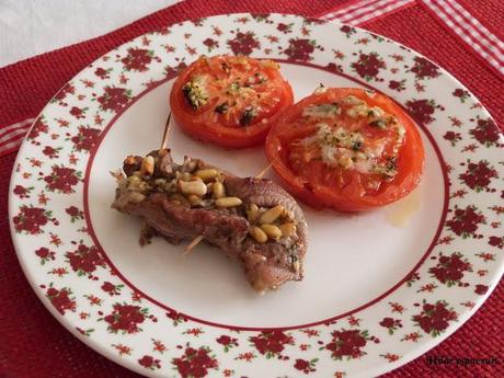 Escalopes de veau farcis et ses tomates confites / Stuffed veal filet and its candied tomatoes
