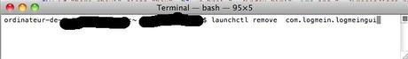 Comment supprimer LogMeIn de la barre de menu sous Mac OS X ?