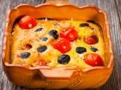 Clafoutis tomates cerises, olives parmesan