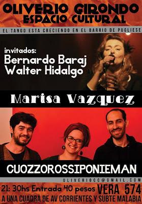 Ce soir, Marisa Vázquez chante au Centro Cultural Oliverio Girondo [à l'affiche]