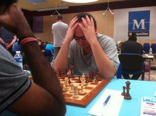 Ronde 8 : le maître international M.S. Thejkumar a résisté à Fabien Libiszewski - Photo © Chess & Strategy  