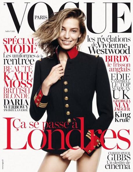 Daria Werbowy en couv' du Vogue Paris du mois d'Août spécial Londres...