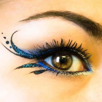 Cool blue winged liner!