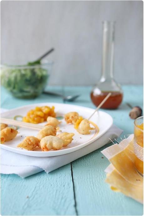 Tempura de crevettes et chutney ananas/mangue