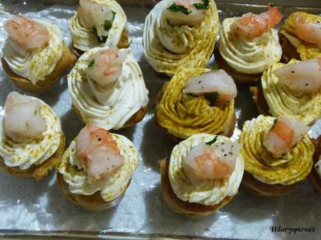 Mini-cupcakes aux crevettes / Mini shrimp cupcakes