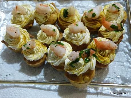 Mini-cupcakes aux crevettes / Mini shrimp cupcakes