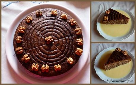 GÂTEAU AUX NOIX ET SA CRÈME ANGLAISE