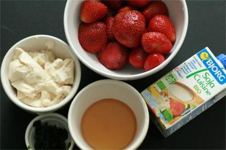 ingrédients mousse fraise coriandre