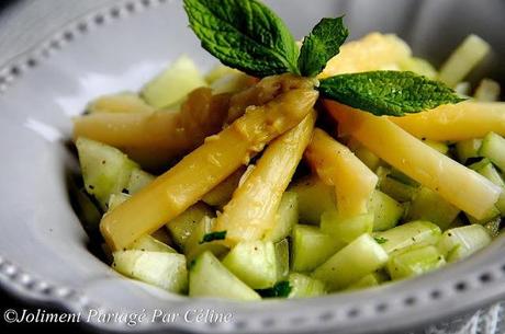 Salade légère concombre asperge