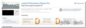 Latest Performance Report for http www.games geeks.fr GTmetrix 300x99 Plugin WP Rocket  WP Rocket wordpress plugin 