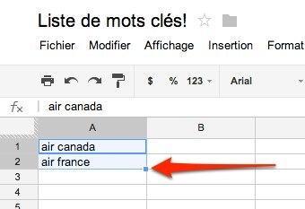 poigne de recopie google drive Utilisez Google Drive pour générer des listes de mots clés