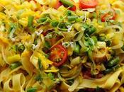 vendredi c'est retour vers futur… Tagliatelles légumes jaune vert recette fraîcheur