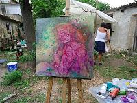 Stage de peinture à Varages - le Tachisme Journée 1