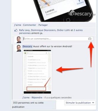 commentaire photo page facebook Facebook permet de publier des photos en commentaires sur les Pages 