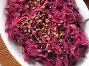 Chou rouge, noisettes crème fraîche