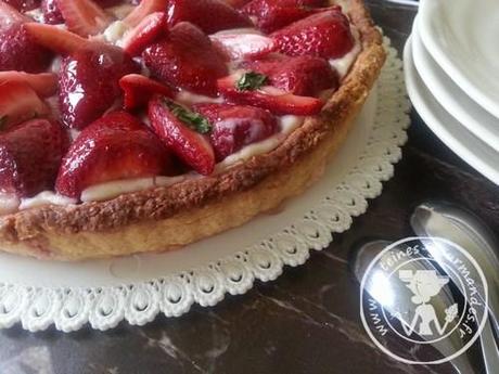Tarte aux fraises au basilic