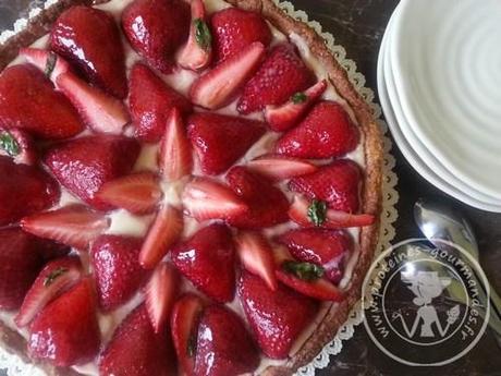 Tarte aux fraises au basilic