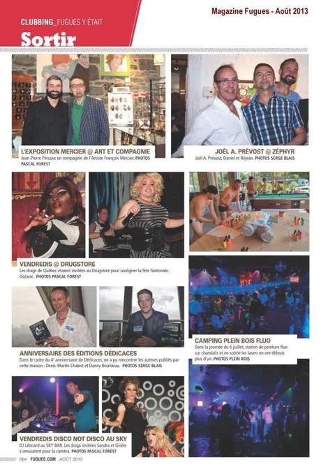 Des photos du 4ième anniversaire des Éditions Dédicaces sont publiées dans le magazine Fugues qui vient tout juste de paraître Vous pouvez télécharger l'article de presse en cliquant sur l'image ci-haut.