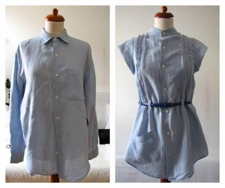 chemise top plis religieuse Recyclage : transformez une chemise en blouse à plis religieuse