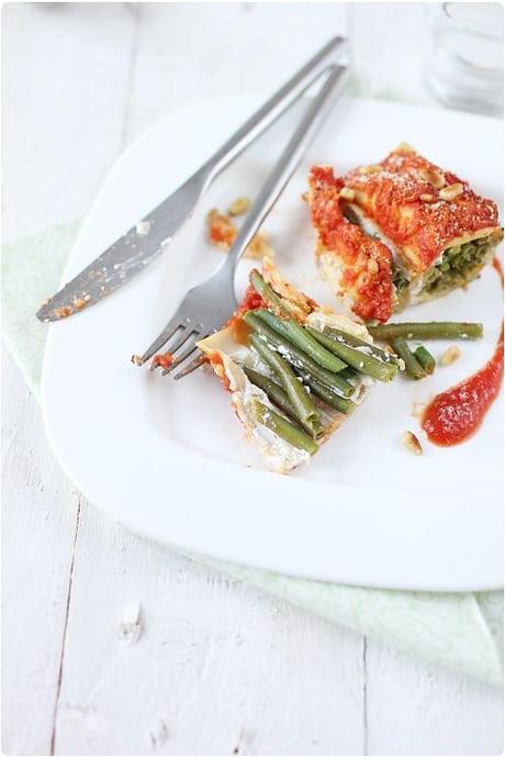 Cannelloni de haricots verts au fromage de chèvre frais