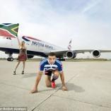 Bryan Habana défie un Airbus A380