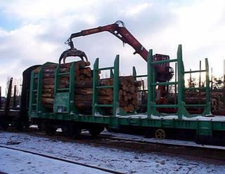  Les trains peuvent contenir jusqu'a 1 000 tonnes de bois  (photos BP-LD) La gare de Saulieu un lieu important pour le chargement et le stockage du bois « Je crois à l'économie forestière en Bourgogne », a déclaré Jean-Pierre Soisson