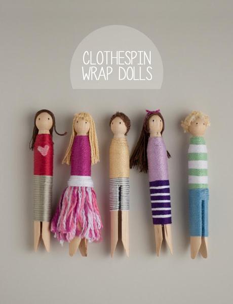 Clothespin Wrap Dolls par This heart of mine
