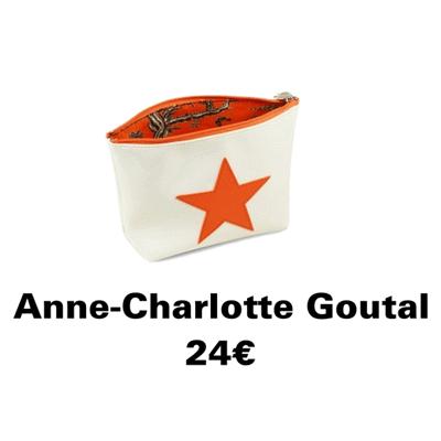 Trousse à maquillage en toile de jouy orange