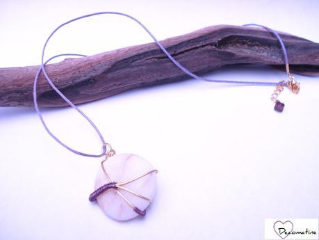 collier violet fil d'alu