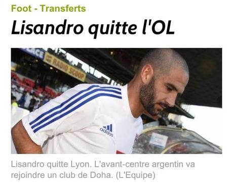 Lissandro Lopez quitte Lyon... (Grand Aulas)