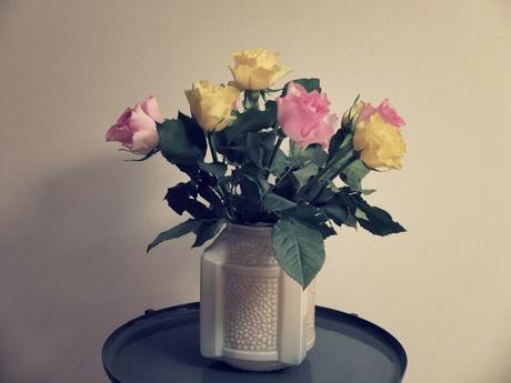 roses et vase vintage