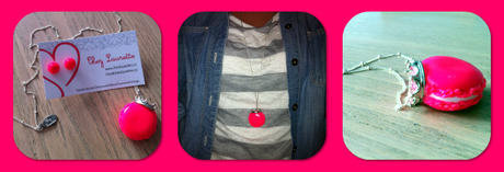 Pendentif macaron et boucles d'oreilles